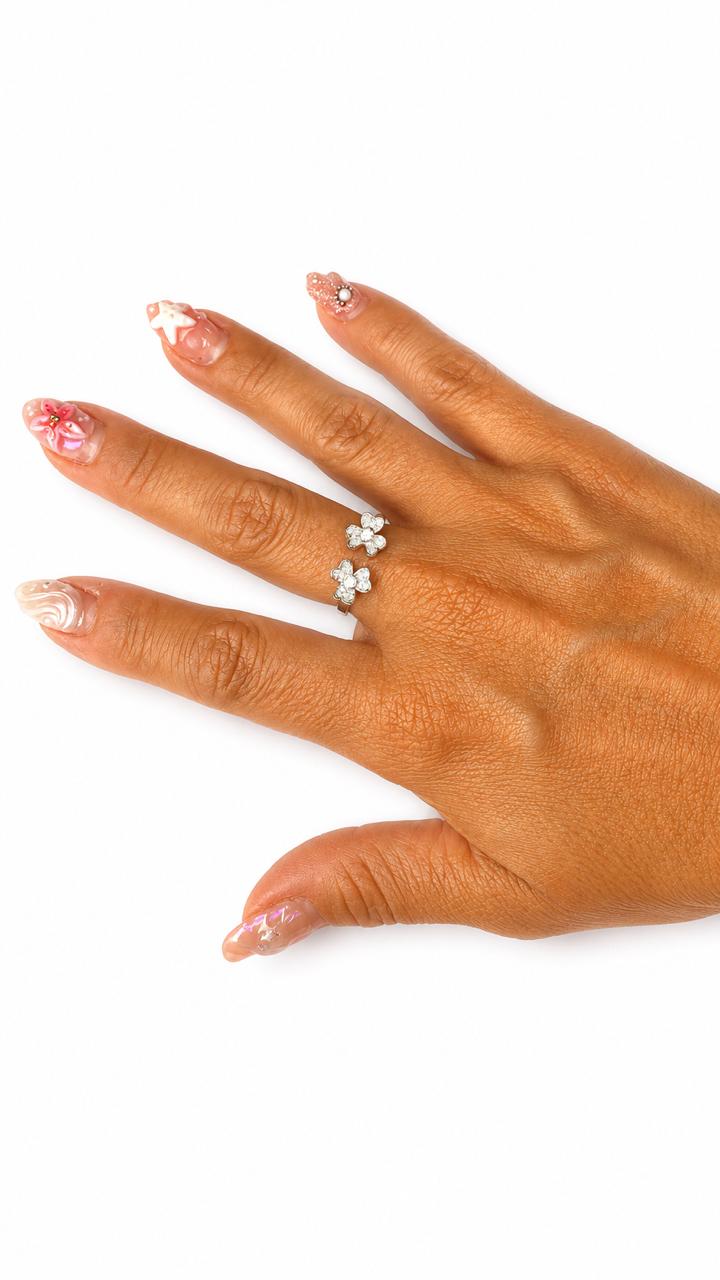 Anillo doble flor