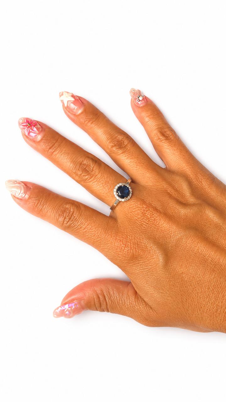 Anillo solitario circonia redonda